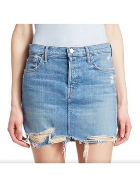 MOTHER the vagabond mini fray skirt
